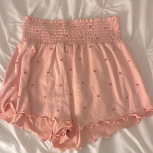 pink heart pajama shorts